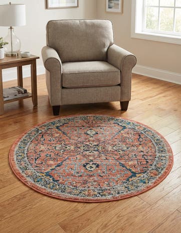 Brick Red Lola Round Rug
