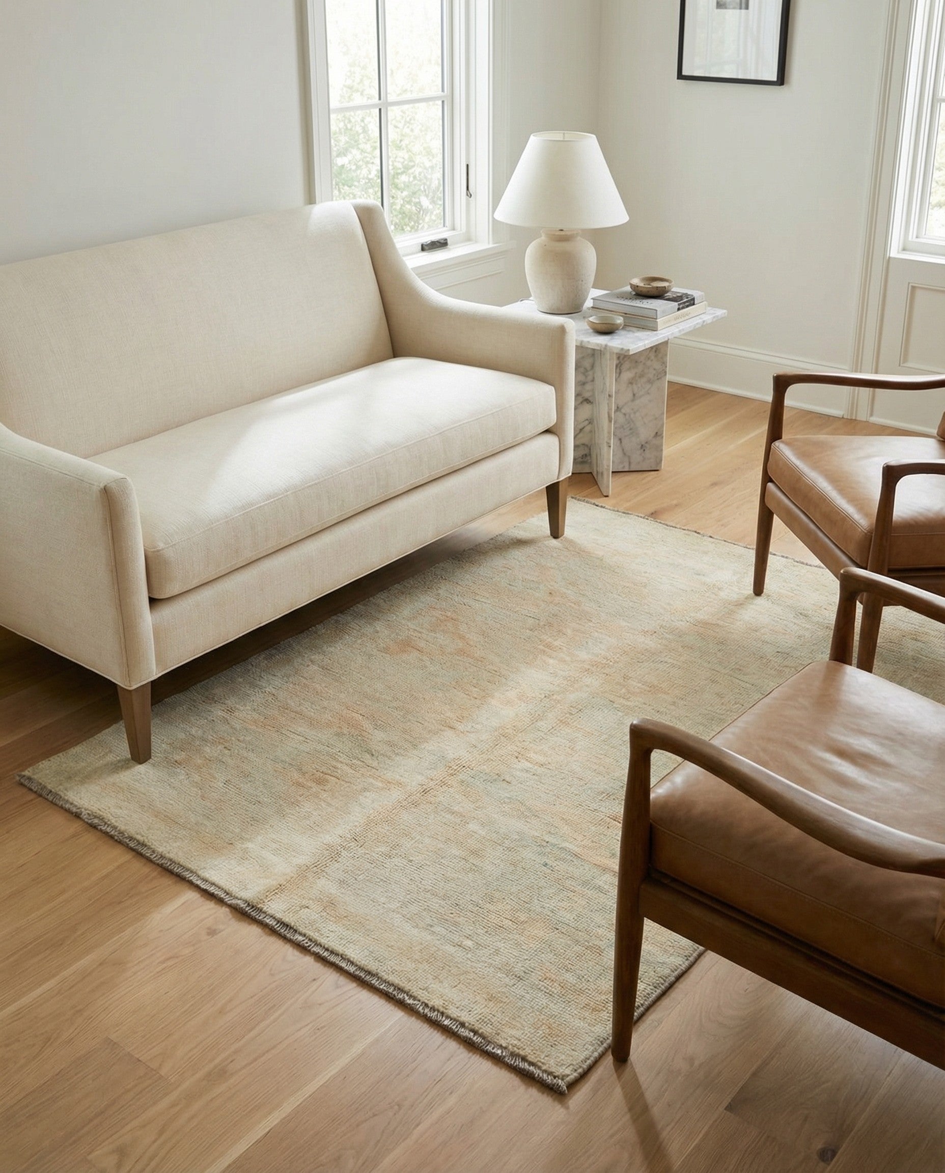 4' 2 x 5' 11 Hand Knotted Oushak Wool Rug