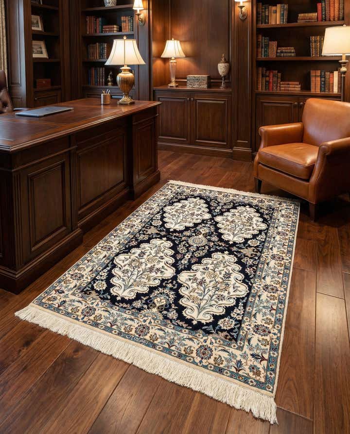 3' 5 x 4' 8 Hand Knotted Nain Rug