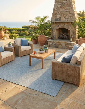 9' 4 x 12' Easy-Clean Solid Indoor / Outdoor Rug