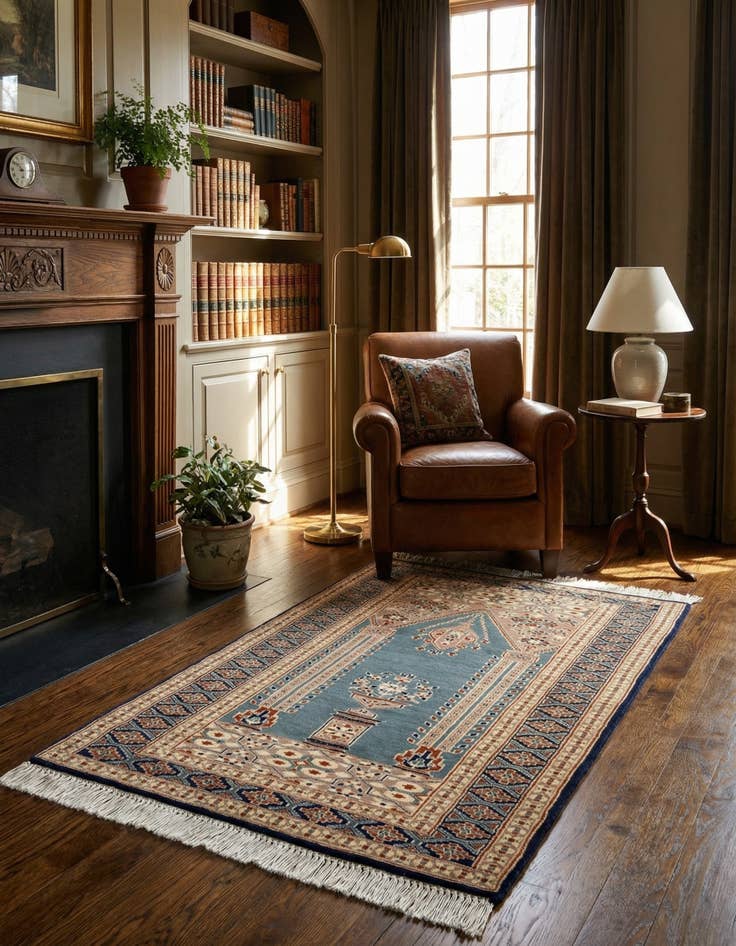 Detail image of 2' 7 x 4' 4 Hand Knotted Bokhara Oriental Wool Rug