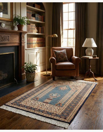 2' 7 x 4' 4 Hand Knotted Bokhara Oriental Wool Rug