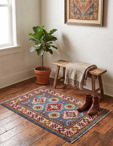 2' x 2' 11 Hand Knotted Kazak Rug