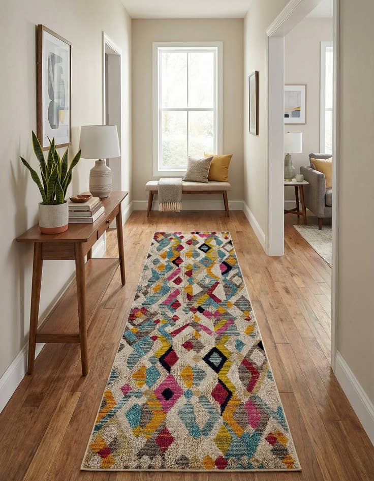 Detail image of 2' 2 x 6' 9 Washable Mesa Runner Rug