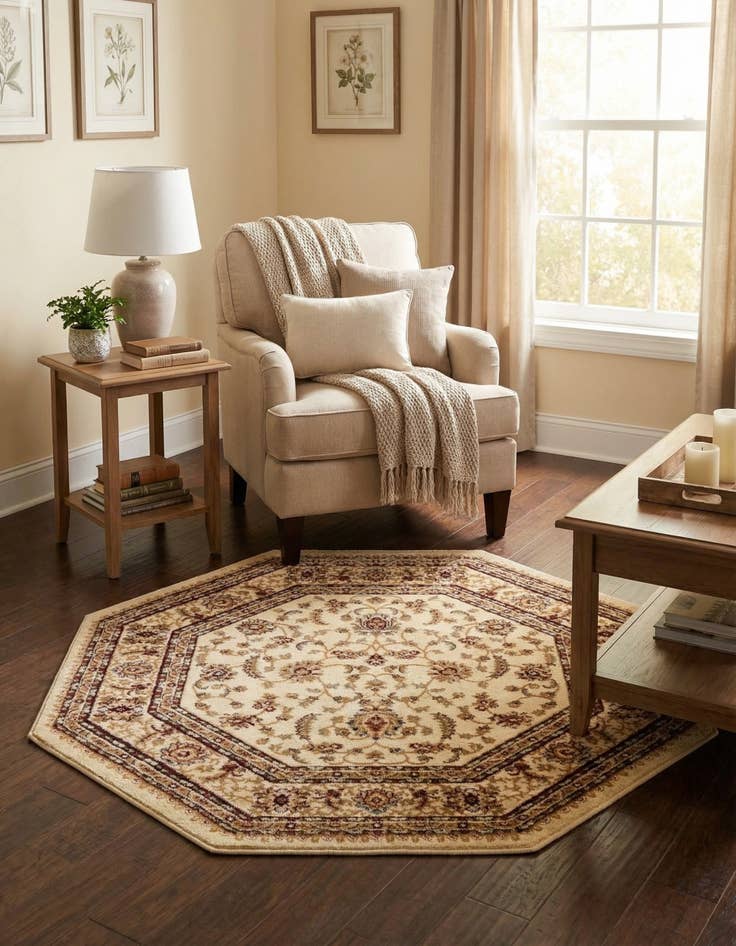 Detail image of 5' 3 x 5' 3 Classic Agra Octagon Rug