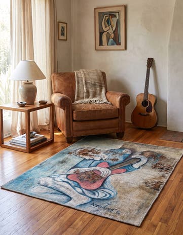 3' 4 x 4' Hand Knotted Ultra Vintage Persian Wool Rug