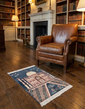 2' x 3' 1 Hand Knotted Lahour Oriental Wool Rug