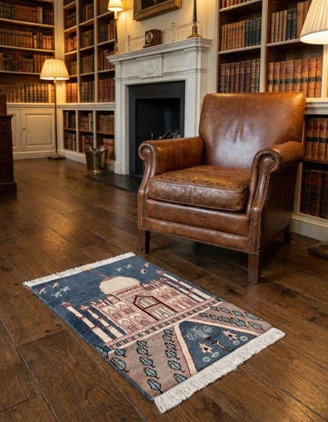 2' x 3' 1 Hand Knotted Lahour Oriental Wool Rug