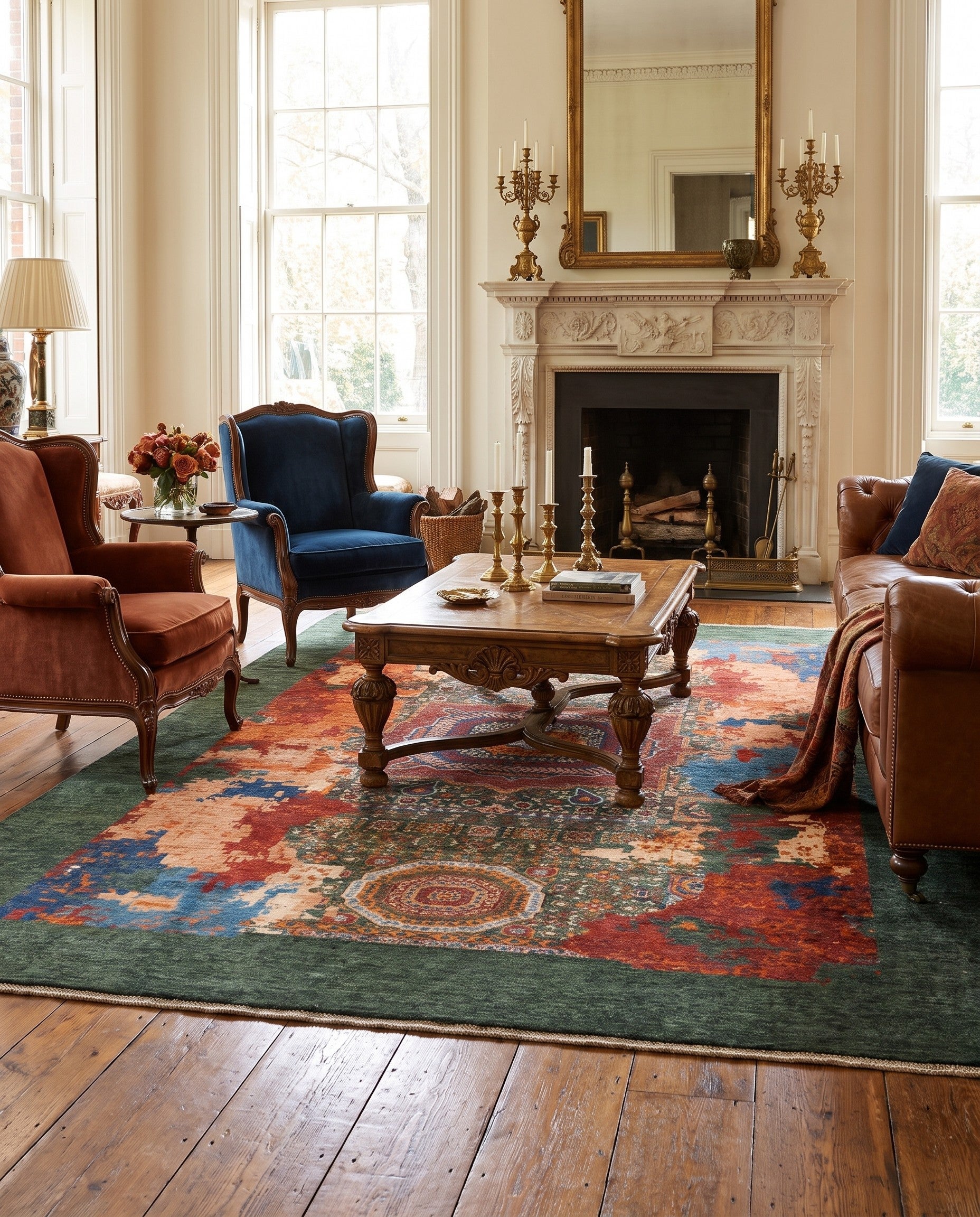 8' 2 x 11' 5 Hand Knotted Mamluk Ziegler Rug