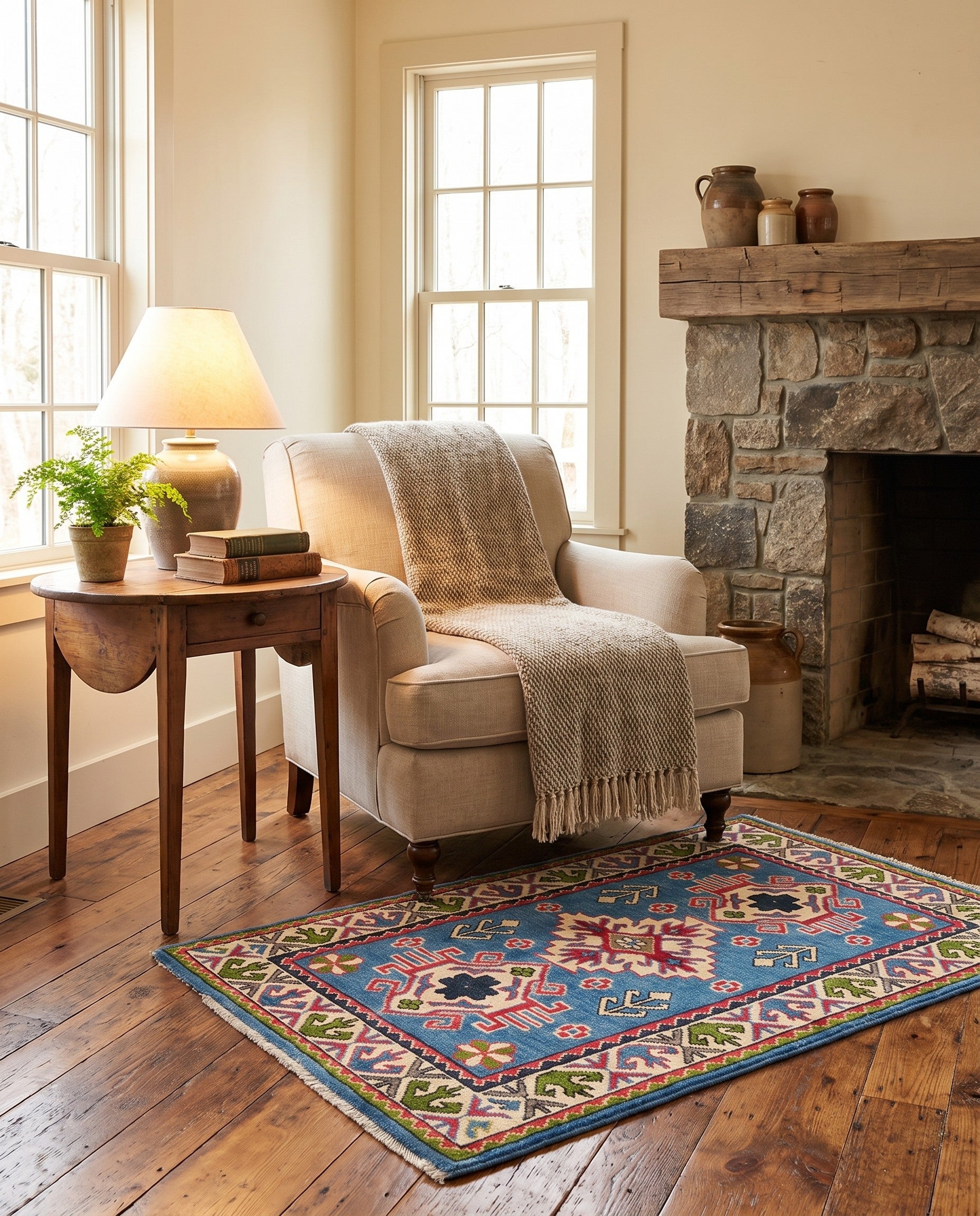 2' 9 x 4' 4 Hand Knotted Kazak Rug