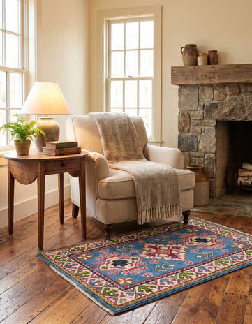 2' 9 x 4' 4 Hand Knotted Kazak Rug