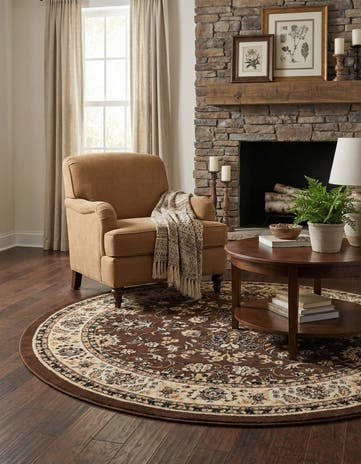 Brown Yasmin Round Rug