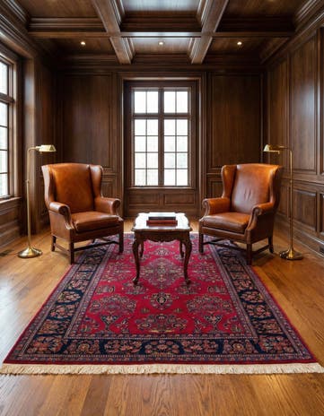 4' 5 x 6' 7 Hand Knotted Kashan Persian Rug