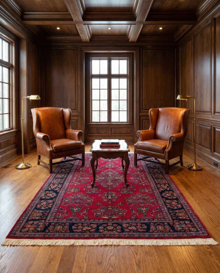 4' 5 x 6' 7 Hand Knotted Kashan Persian Rug