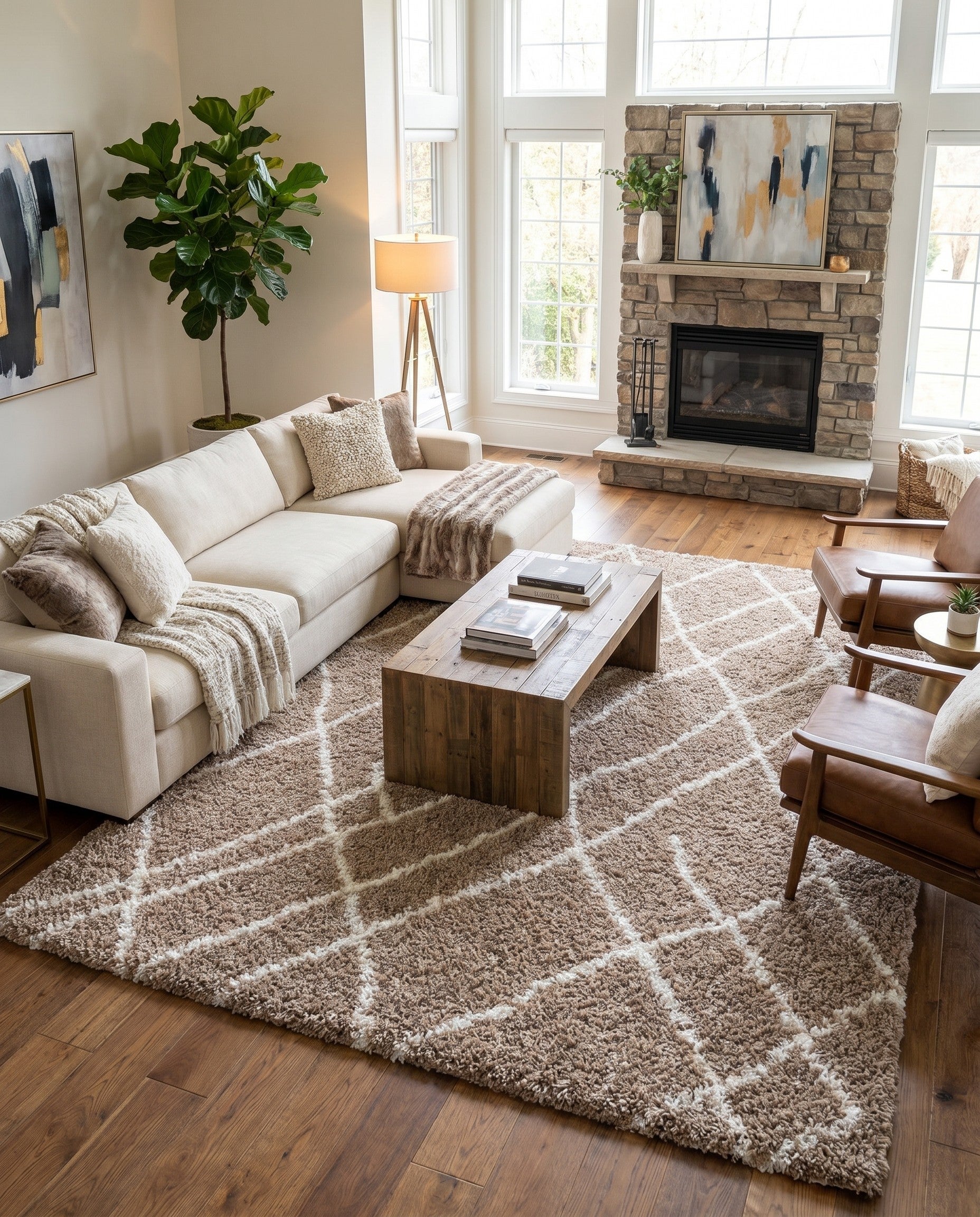Khaki Soft Touch Shag Rug