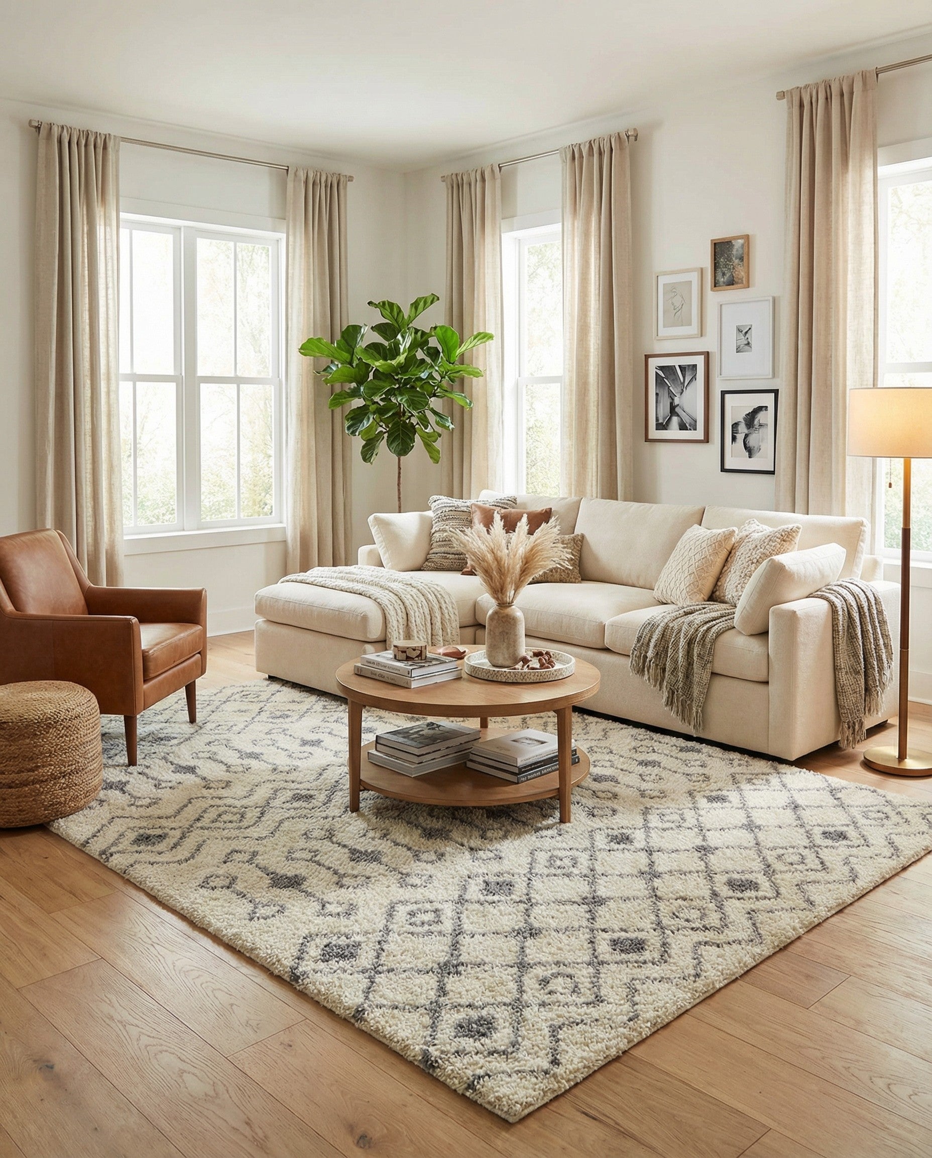 9' x 12' Moroccan Trellis Shag Rug