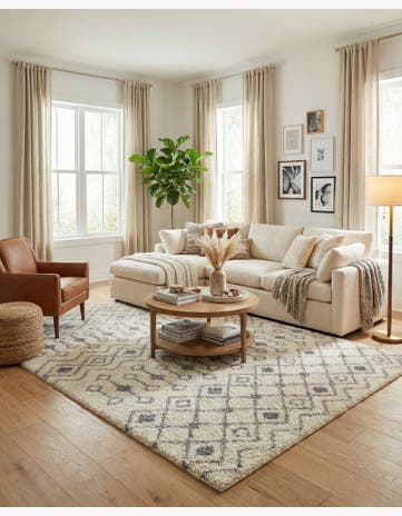 9' x 12' Moroccan Trellis Shag Rug