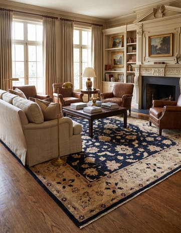 8' 1 x 10' 6 Hand Knotted Ziegler Rug