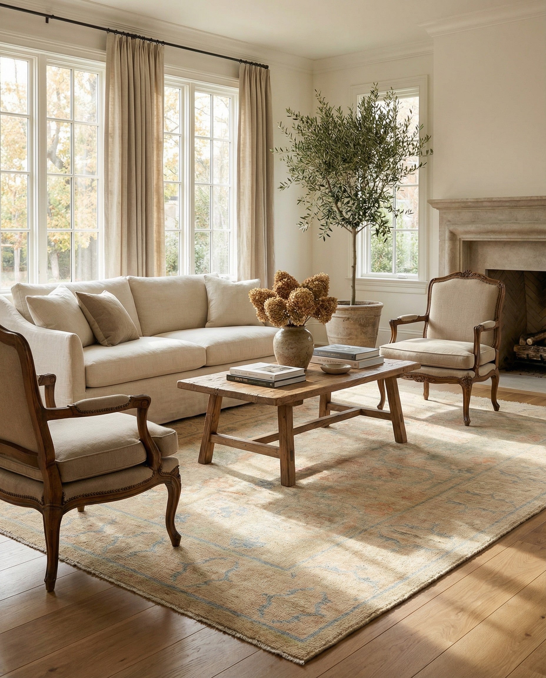 5' 10 x 7' 11 Hand Knotted Oushak Wool Rug