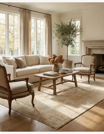 5' 10 x 7' 11 Hand Knotted Oushak Wool Rug