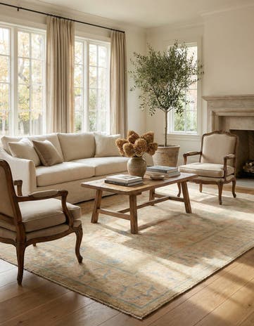 5' 10 x 7' 11 Hand Knotted Oushak Wool Rug