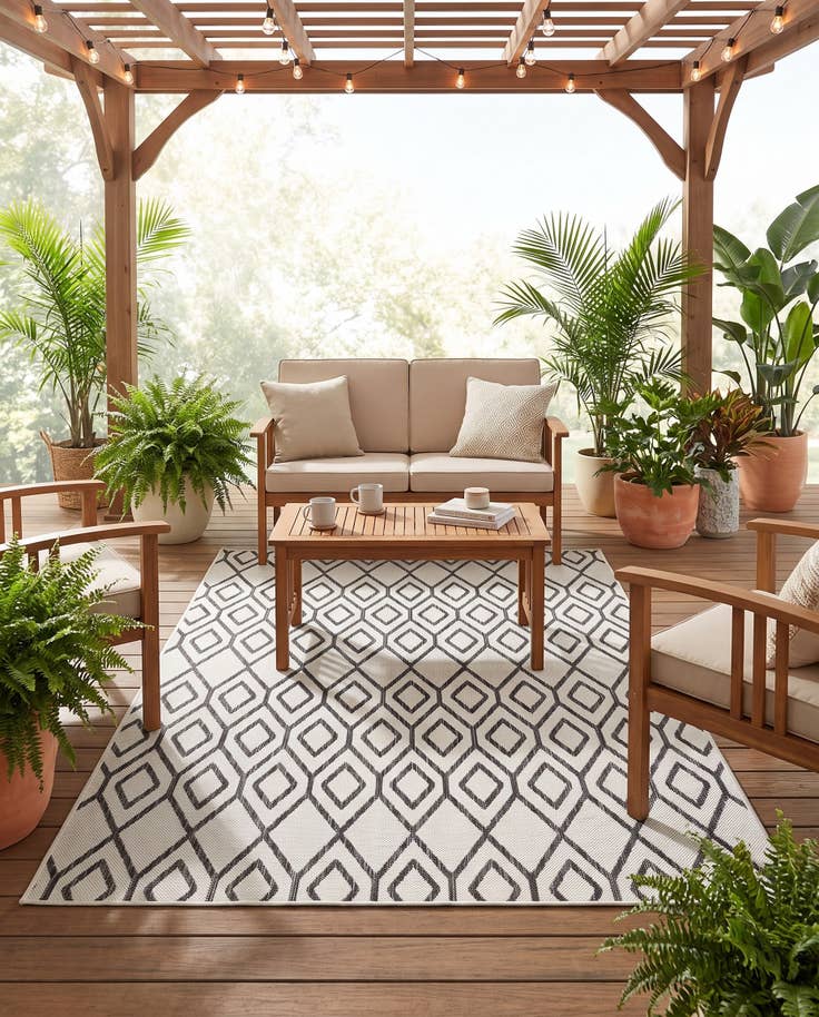 Detail image of 5' 3 x 8' Easy-Clean Jill Zarin Turks and Caicos Indoor / Outdoor Rug