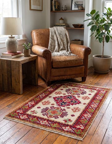 2' x 3' 1 Hand Knotted Kazak Rug