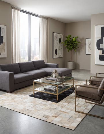 5' x 8' Cowhide Leather Rug