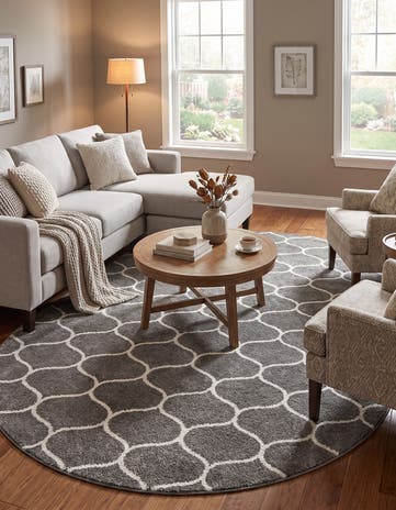 7' 10 x 10' Lattice Frieze Oval Rug