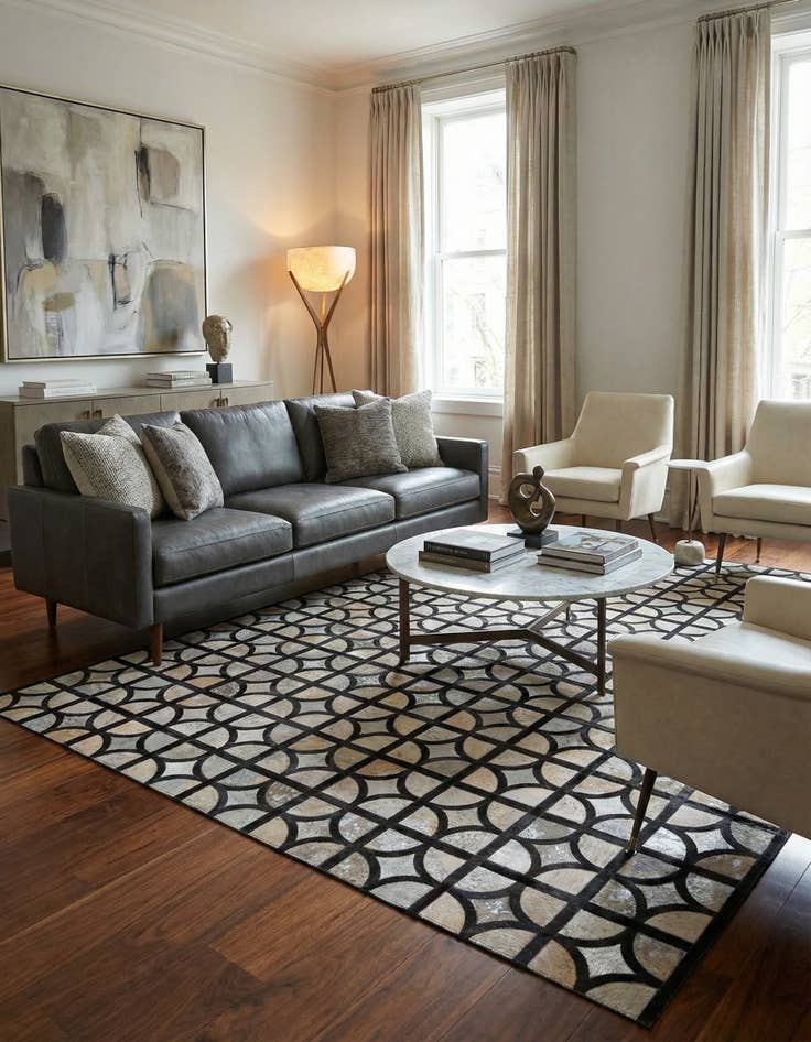 Detail image of 5' 2 x 7' 7 Cowhide Rug