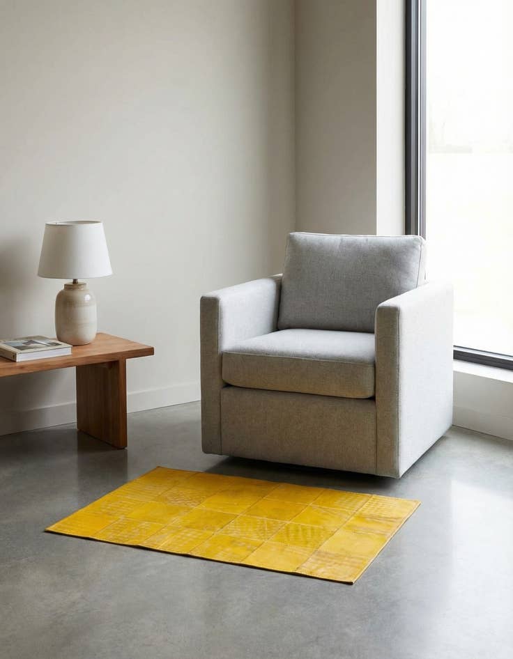 Detail image of 2' x 3' Cowhide Leather Rug