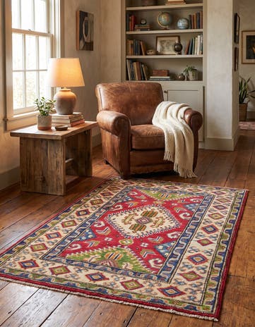 2' 9 x 4' Hand Knotted Kazak Rug