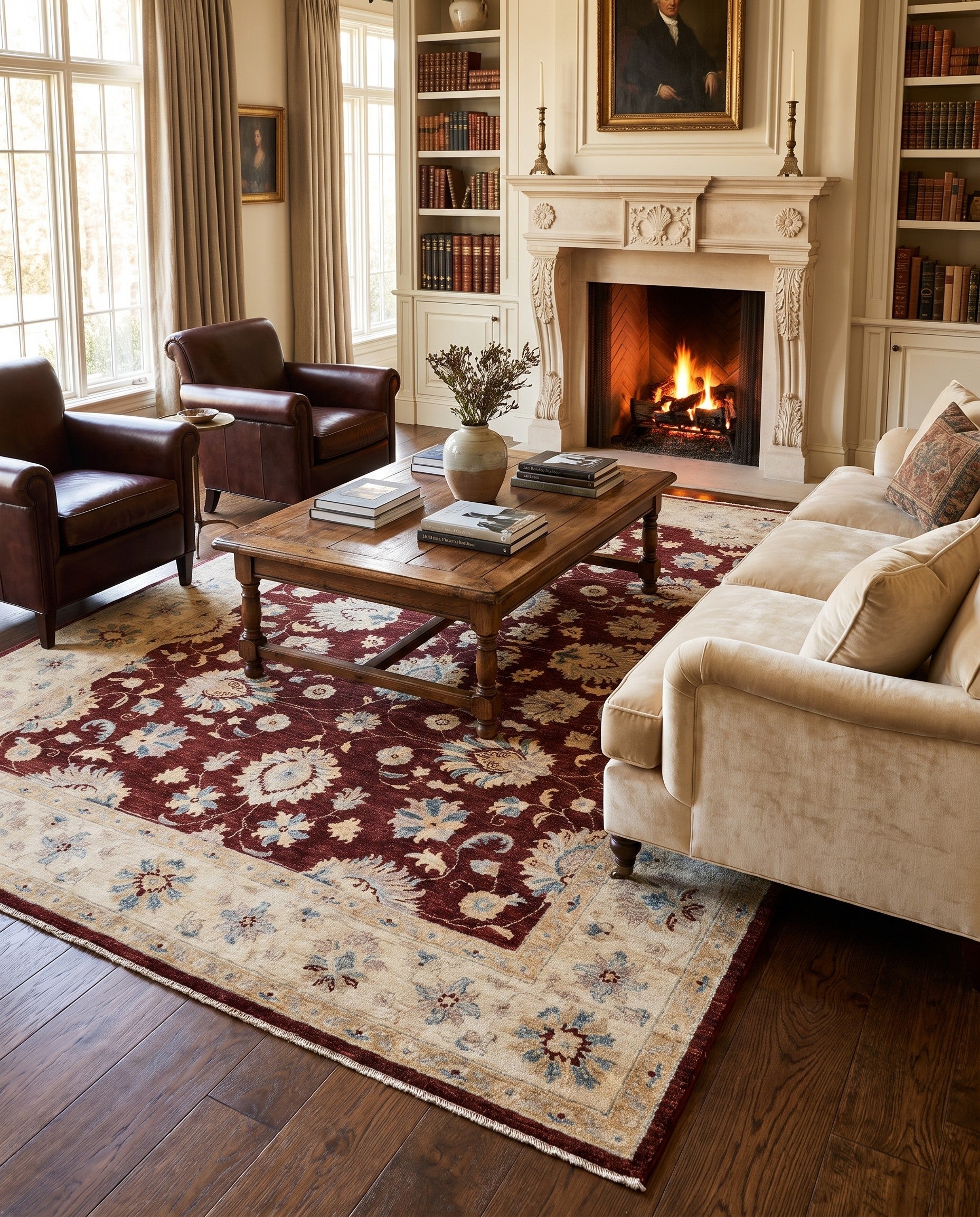 6' 10 x 9' 11 Hand Knotted Ziegler Rug