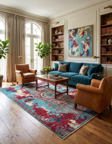 5' 9 x 8' 2 Hand Knotted Mamluk Ziegler Rug