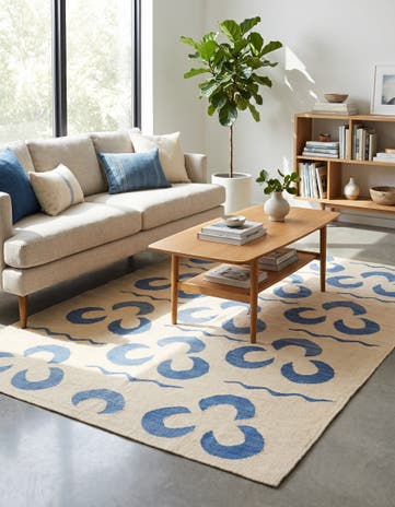 4' 9 x 6' 7 Hand Woven Kilim Modern Wool Rug
