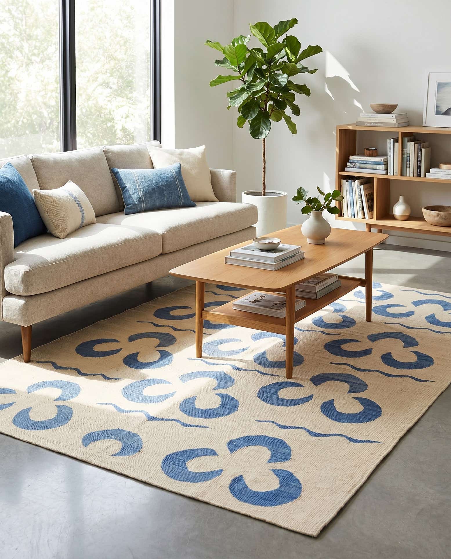4' 9 x 6' 7 Hand Woven Kilim Modern Wool Rug