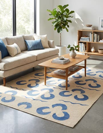 4' 9 x 6' 7 Hand Woven Kilim Modern Wool Rug