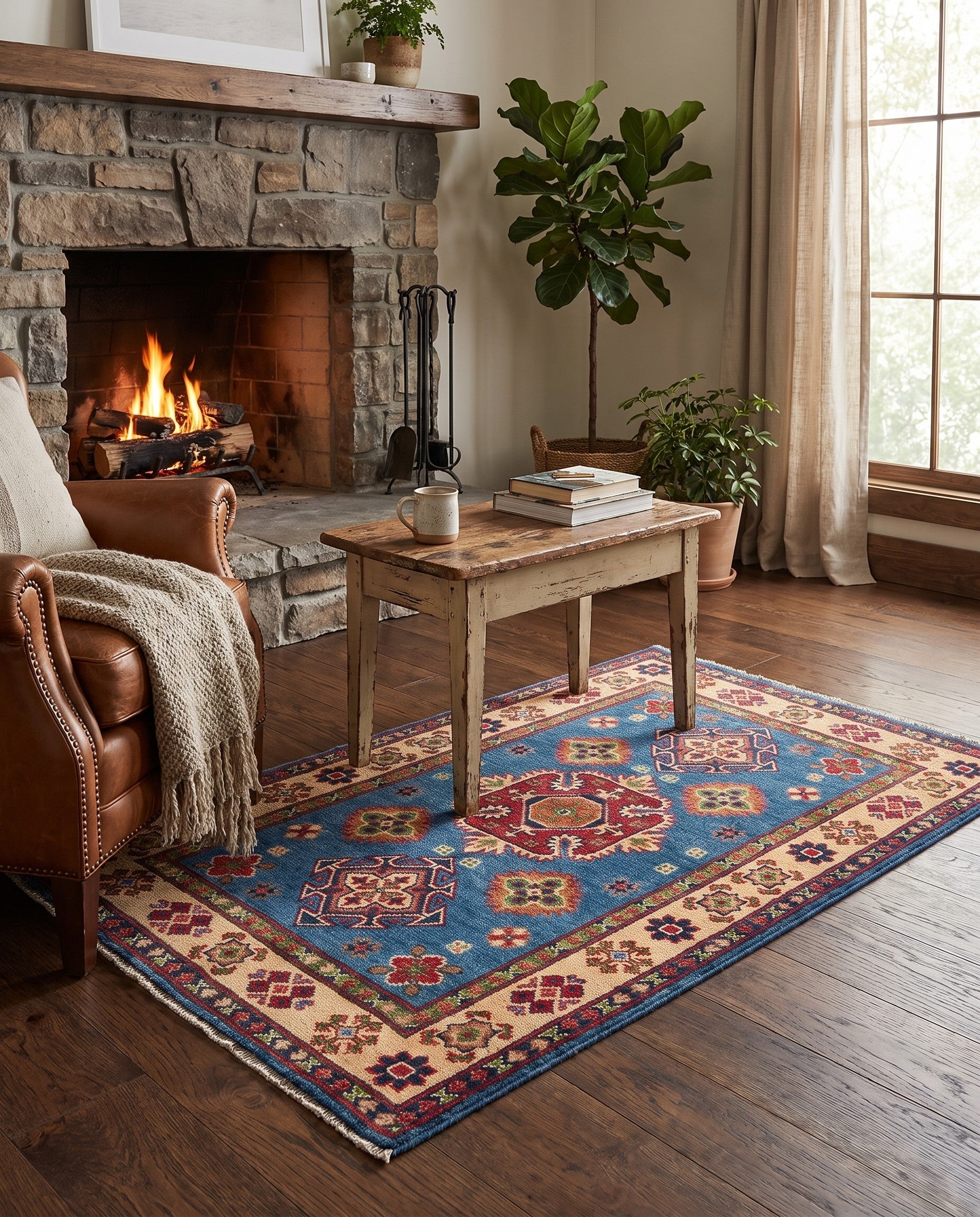 80cm x 125cm Hand Knotted Kazak Rug
