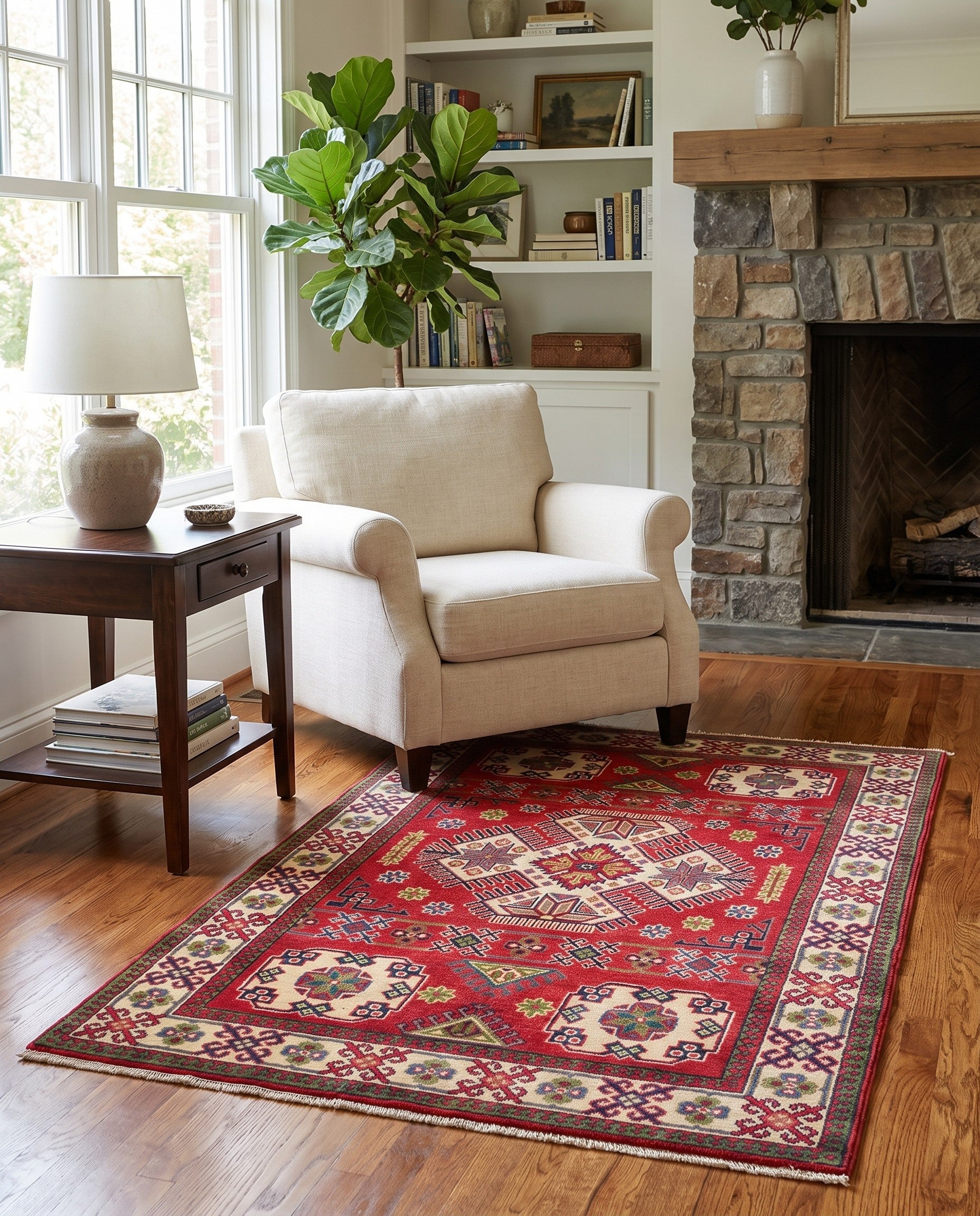 3' 10 x 6' Hand Knotted Kazak Rug