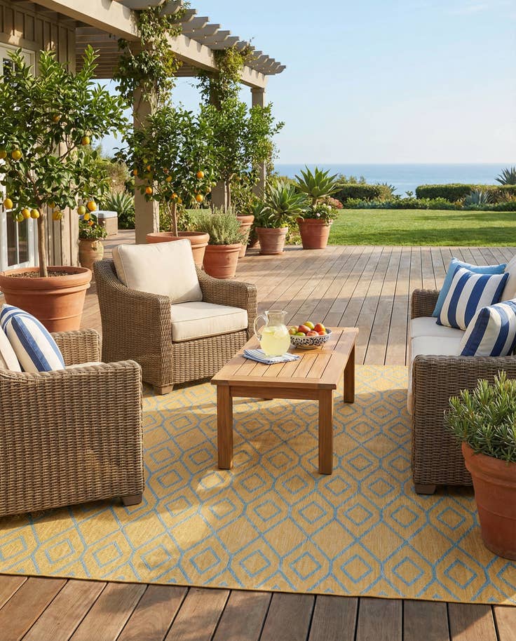 Detail image of 7' 10 x 10' Easy-Clean Jill Zarin Turks and Caicos Indoor / Outdoor Rug