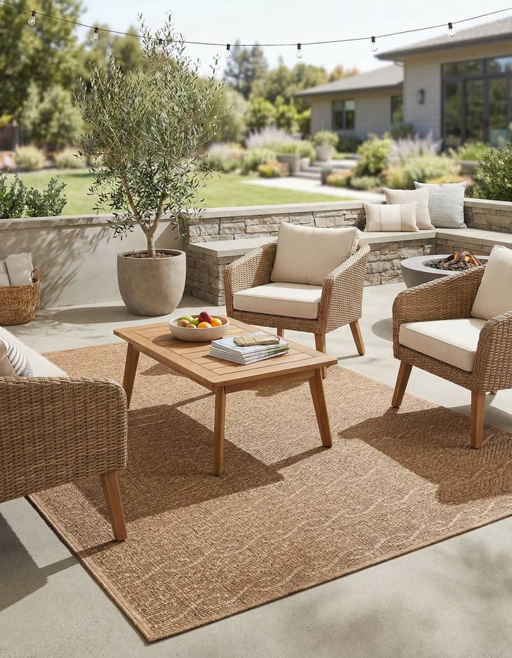 Detail image of 6' x 9'  Washable Modern Indoor / Outdoor Rug