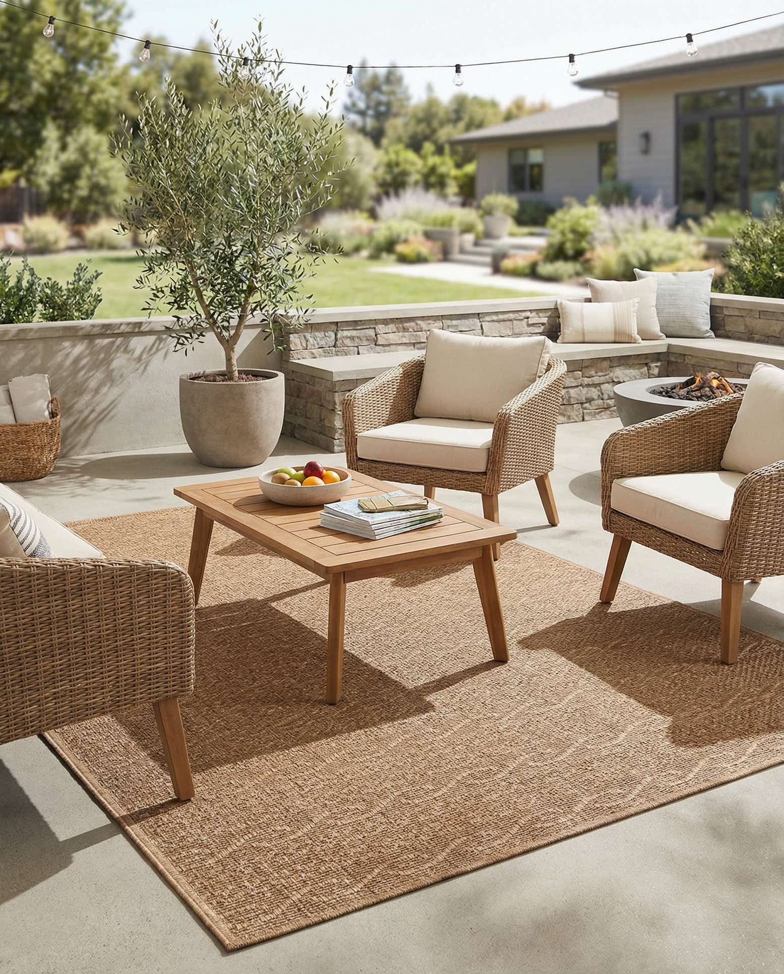 6' x 9' Easy-Clean Modern Indoor / Outdoor Rug