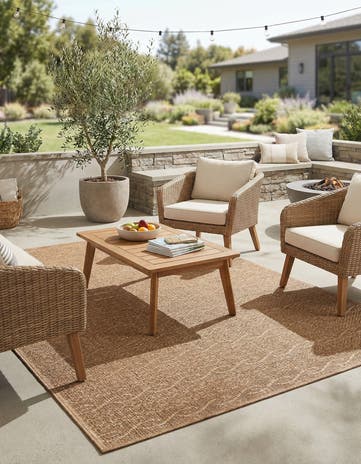 6' x 9' Easy-Clean Modern Indoor / Outdoor Rug