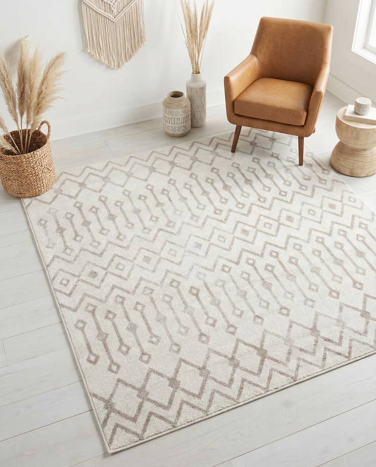 Detail image of 6' x 6' Bohemian Trellis Square Rug