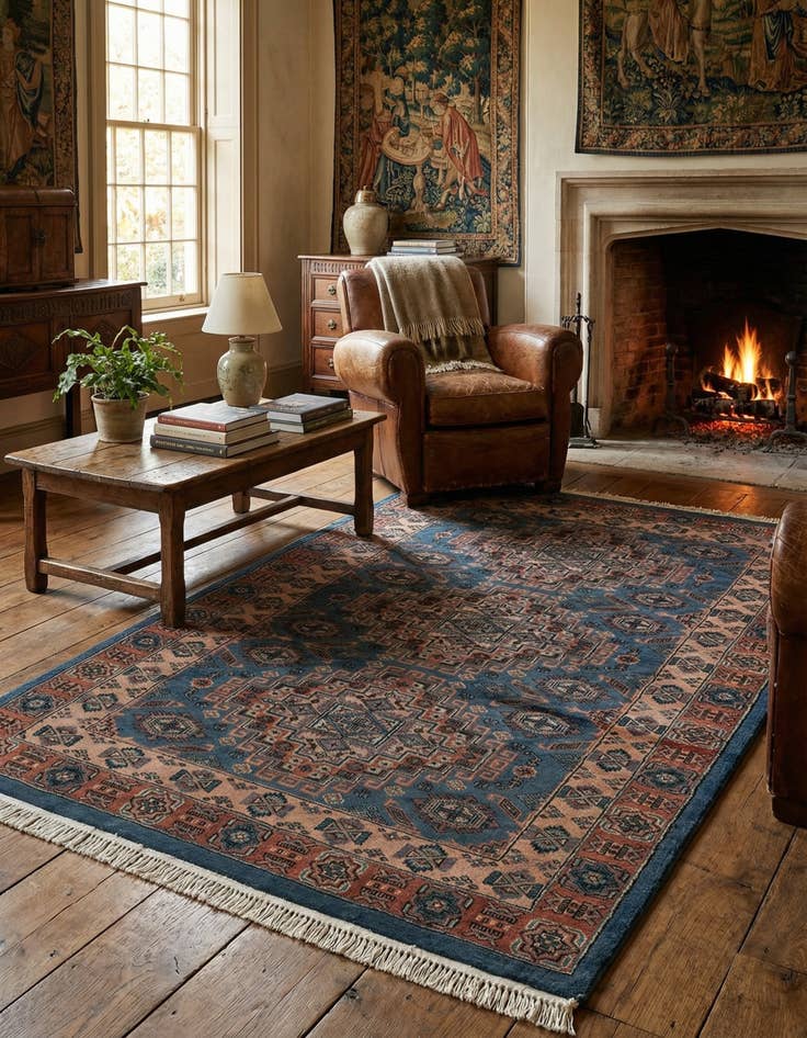 Detail image of 4' 2 x 6' 1 Hand Knotted Kazak Oriental Wool Rug