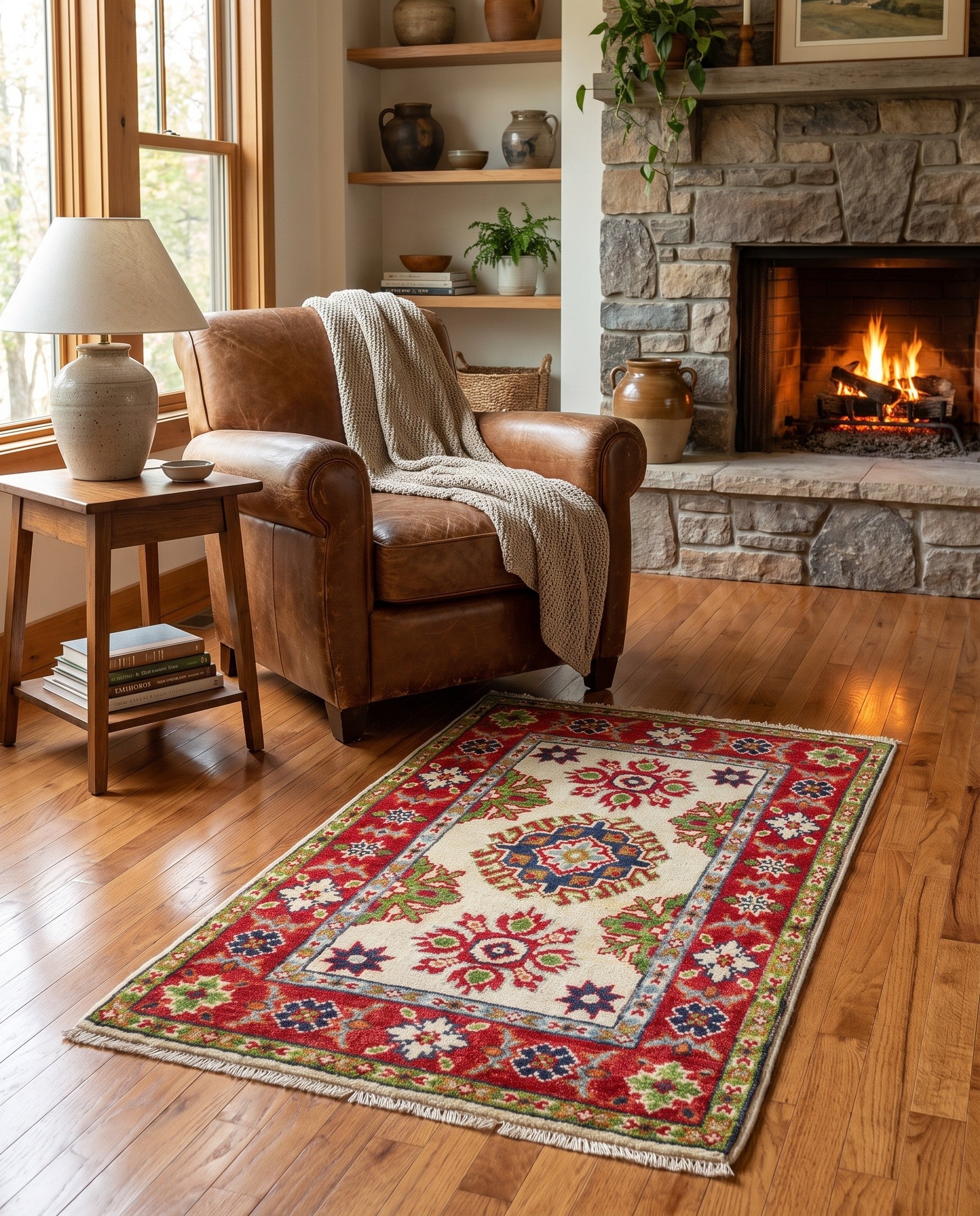 1' 10 x 3' Hand Knotted Kazak Rug