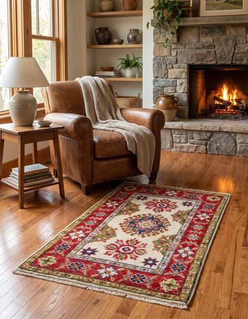 1' 10 x 3' Hand Knotted Kazak Rug