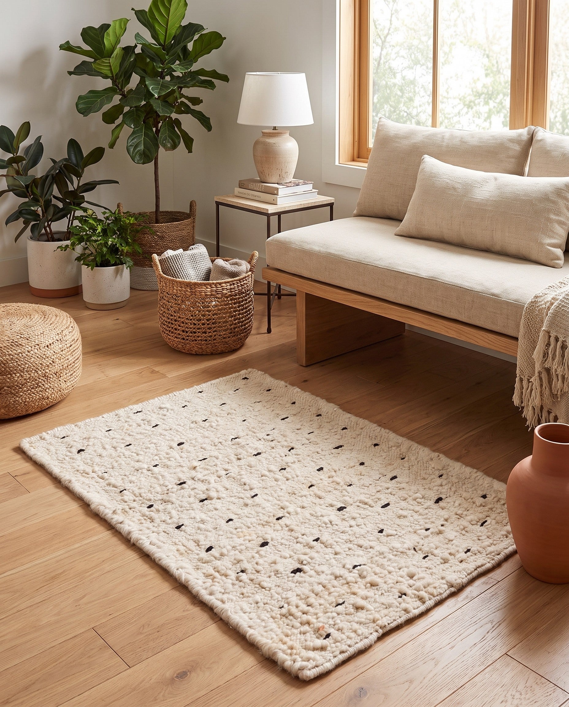 2' 1 x 3' Hand Knotted Moroccan Wool Rug