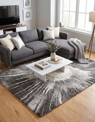 Gray and Black Soft Touch Shag Rug
