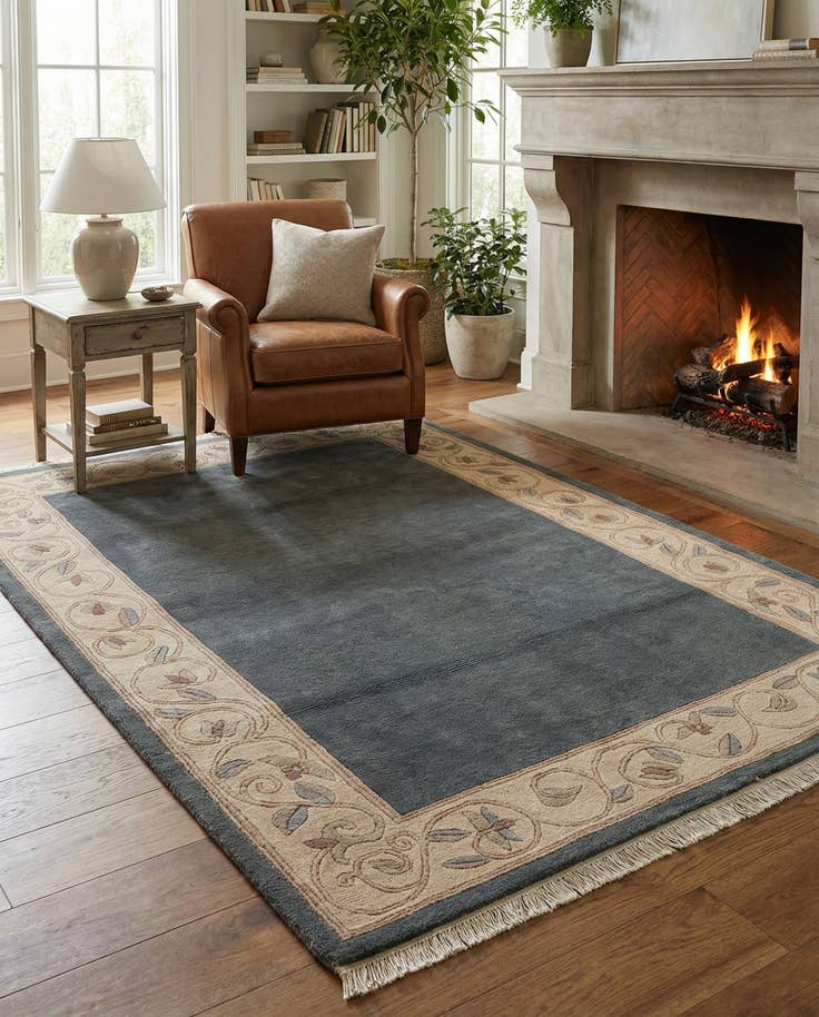 Detail image of 3' 11 x 5' 10 Hand Knotted Nepal Wool Rug